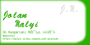 jolan malyi business card